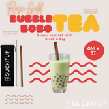 50 Pack Metal Bubble/boba Tea Straw 12mm (Wholesale) Black, Gold, Purple, Silver, Rainbow, Red, Rose Gold,