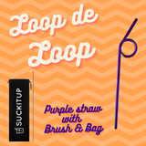 50 Pack Loop de Loop Stainless Steel Straw , Rainbow, Purple, Dark Rose Gold, Blue