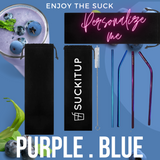Build your own Gift Set (4 Straws, Brush & Bag) 2 Colours Blue, Green, Purple, Black, Gold, Silver, Rainbow, Dark Rose Gold Metal Straws