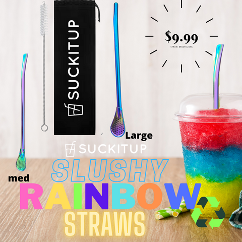 Rainbow 'Suck It' Reusable Straws with Waterproof Pouch – Shady Lady  Mercantile