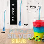 50 Pack Metal SUCKITUPstraws SLUSHY (Slushee) Straw