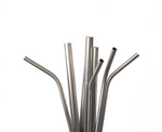 Silver Stainless Steel Straw Bent or Straight