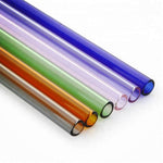 Glam Glass Straw Bent & Straight 4 pack Brush & Bag Clear, White, Green, Grey, Navy, Black, Aqua, Orange, Yellow, Pink