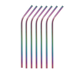 100 Pack Rainbow Stainless Steel Straw Bent or Straight (Wholesale)