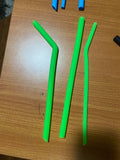 Silicone Pack 4 Straws (2 Bent + 2 Straight) Plus Brush & Bag