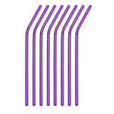 100 Pack Purple Stainless Steel Straw Bent or Straight (Wholesale)
