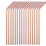 100 Pack Dark Rose Gold Stainless Steel Straw Bent or Straight (Wholesale)